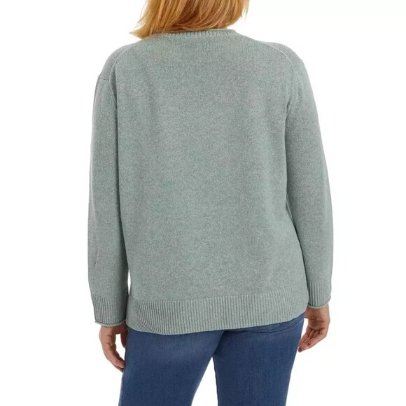 Ella Moss XXL Crew Neck Soft Knit Pullover Sweater Long Sleeve High-Low Top Gree - Picture 3 of 5